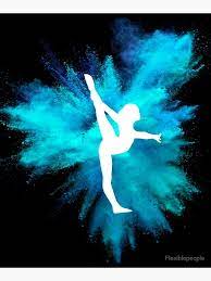 Gymnast Silhouette Blue Explosion On Black Mounted Print By Flexiblepeople Fotografia De Bailarinas Fondo De Pantalla De Gimnasia Dibujos De Gimnastas