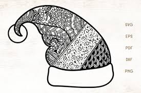Download Santa Hat Zentangle Christmas Hat Graphic By Dasagani Creative Fabrica PSD Mockup Templates
