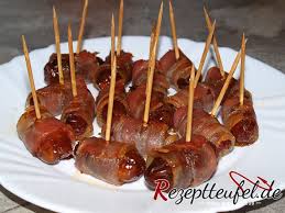 Datteln Im Speckmantel Aus Dem Backofen Rezept Rezept Datteln Im Speckmantel Fingerfood Vorspeisen Partyrezepte Fingerfood