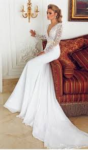 Long Sleeve Wedding Dresses By Berta Bridal Deep V Neck Lace Bodice Gold Beaded Waist Fi Bridal Wedding Dresses Long Sleeve Bridal Dresses Wedding Dresses Lace