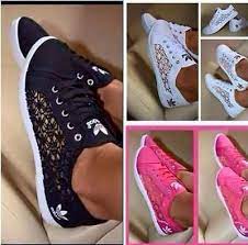 Uk Seller Fast Post Women Adidas Style Lace Pumps In White Black Pink Sizes 3 8 Lace Adidas Adidas Shoes Women Adidas Fashion