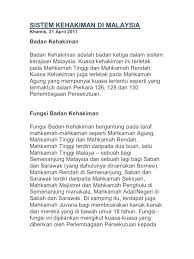 Norzilah mohamad shahid guru akedemik p. Sistem Kehakiman Di Malaysia