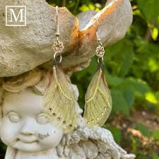 Jewelry :: Earrings :: Dangle & Drop Earrings :: Butterfly Earrings with  Crystals, Hand Beaded Fabric Fairy Wing Earrings with Flower Detail, 7  Colors!