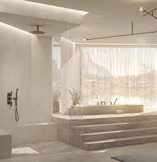 The tile shape helps to make the room look wider, which is a great choice for such a narrow space. Luxury Bathroom Design By Concept Concept Design