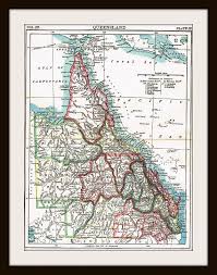 1885 Queensland Australia Antique Map Maps And Charts