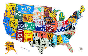 United states jigsaw puzzle license plates. License Plate Map Of The United States T Shirt For Sale By Design Turnpike