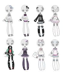 Anime Black And Blue Outfits Custom Outfit Batch By Hunibi Drawing Anime Clothes Art Clothes Drawing Clothes