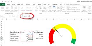 gauge chart excel bulat