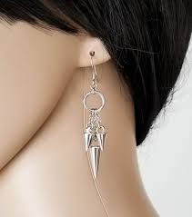 Triple Spike Chain Dangle Earrings, Silver Spike Jewelry, Chain Drop  Earrings, Punk Jewelry, Gothic Jewelry, Drop Spike Earrings, Biker Gift