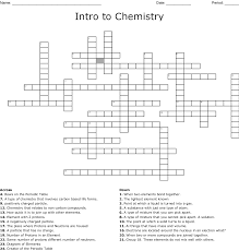Intro To Chemistry Crossword Wordmint