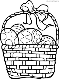 He is risen coloring page for kids. Small Basket With Four Easter Eggs Coloring Page Coloringall