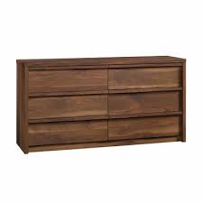 Sauder Harvey Park 6 Drawer Grand Walnut Dresser 420946 The Home Depot Walnut Dresser Sauder Walnut Bedroom Furniture