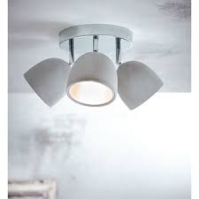 Deckenleuchte Mit 3 Spots Bewegliche Lampenschirme Modern Beton Metall Vorderansicht Deckenleuchten Lampe Deckenlampe Flur