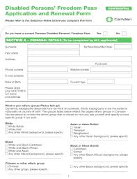 Should you require a reasonable adjustment. Fillable Online Disabled Persons Freedom Pass Application And Renewal Form Fax Email Print Pdffiller
