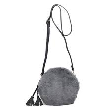 Grey Faux Fur Handbag Laurie Jules