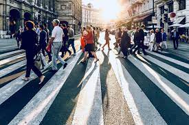 Grayscale photography of people walking near buildings. People Walking Streets Pictures Download Free Images On Unsplash
