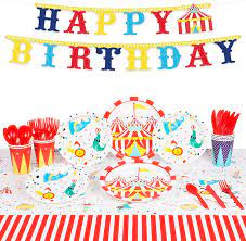 14 pieces carnival theme party decorations include 3 tier cupcake foam stand carnival table cover and popcorn boxes red and white stripes carnival decorations for desserts carnival birthday party. Buy Decorlife Carnival Birthday Party Supplies Serves 8 Circus Theme Party Decorations Complete Pack Includes 54 X 108 Table Cover Pre Strung Banner Total 58 Pcs Online In Turkey B08qj16wsg
