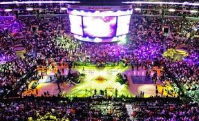 los angeles lakers vs utah jazz nba preseason game at