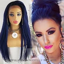 Blue humanombre free part lace wig