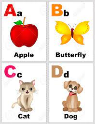 Along with the letters, cards . Alphabet Printable Flashcards Collection With Letter A B C D Royalty Free Cliparts Vectors And Stock Illustration Image 62401500