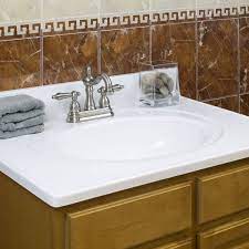 W granite vanity top with offset right bowl and 8 in. 37 Vanity Top With Sink 8 Spread Granite Tan Brown By Lesscare Pick Up Only Bathroom Vanities Home Garden