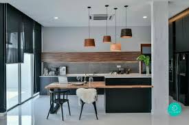 6 Gorgeous Landed Homes In Malaysia Qanvast Kitchen Island Dining Table Kitchen Island And Table Combo Kitchen Interior