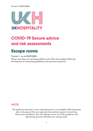 In these guidelines 'people with a disability' refers to people who have an impairment that affects their physical, mental, intellectual or sensory functions. Covid19 Secure Guidelines Escape Rooms Ukhospitality
