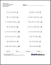 Negative Numbers For Negative Numbers Order Of Operations Parentheses Addition And Subtraction 9 Negative Numbers Math Worksheets Free Math Worksheets