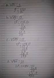 √169 = √13² = 13. 2 Tentukan Hasil Akar Pangkat Dua Dari Bilangan Berikut A 81 B 169 C 289 D 400 Brainly Co Id