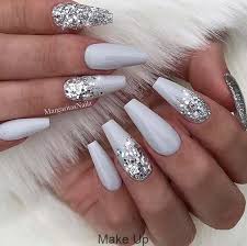 Colorful nail designs beautiful nails nail colors grey nail designs gray nails ombre nails nail art designs shiny nails designs nail 25 marble nail design with water & nail polish #naildesign. Gray Glitter Nails Nail Design Ideas Silver Nails Nail Art Hacks Christmas Nails Acrylic