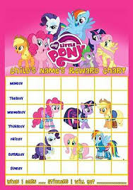 my little pony personalised reward chart with free stickers