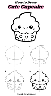 How To Draw A Cute Cupcake Easy Drawing Tutorial Step By Step Kawaii Cupcake Cute Easy Drawings Drawing Tutorial Easy Cute Kawaii Drawings