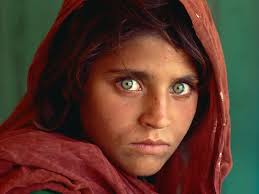 Sharbat Gula, the Afghan girl, 1984. It appeared