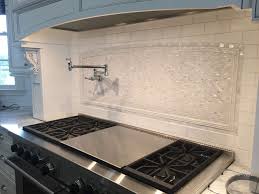 Mother Of Pearl Backsplash And Pot Filler Would Make This A Shelf Area Recessed Too Pearl Backsplash Mother Of Pearl Backsplash Kitchen Tiles Backsplash