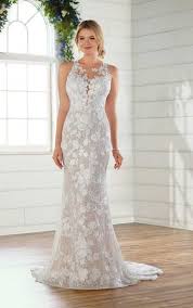 Graphic Lace Wedding Dress With Illusion High Neckline Graphic Lace Wedding Dress Wedding Dresses Lace Wedding Dresses