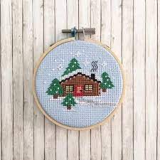 Diy reusable gift bags 'be merry' felt banner 25 unique handmade gift ideas. Log Cabin Christmas Cross Stitch Ornament Pdf Pattern Etsy Cross Stitch Christmas Ornaments Christmas Cross Stitch Cross Stitch Patterns Christmas
