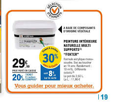 Sur le pot, il n'est pas spécifié que la peinture peut être utilisée dans une station de leroy merlin peinture luxens nuancier latest elegant cheap. Offre Peinture Interieure Naturelle Multi Supports Foxter Chez Eleclerc Brico
