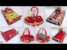 7 Wedding Tray Decoration Ideas Diy Engagement Tray Decoration Youtube Tray Decor Wedding Gift Pack Thali Decoration Ideas