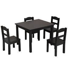 Once assembled, the furniture is lightweight enough to be moved from place to place without effort, so you can let the kids use the table for an outdoor tea party and for indoor. Table And 4 Chair Set For Kids Multipurpose Toddler Table And Chair Set Wooden Child Art Table Study Picnic Dining Table Playroom Furniture For 3 Years Old Boy Girl Espresso W5546 Walmart Com Walmart Com