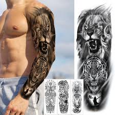 Full sleeve japanese tiger tattoos. Full Arm Temporary Tattoos Sleeve Stickers Japanese Geisha Totem Tiger Lion Temporary Tattoo For Men Women Adults Fake Tattoos Temporary Tattoos Aliexpress
