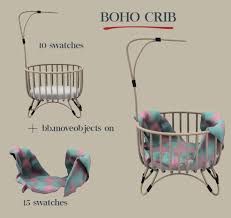 The old invisible crib mods were broken and would assign the same skin tone to all. Leo Sims Boho Crib For The Sims 4 Spring4sims Sims Baby Sims 4 Children Sims 4 Toddler