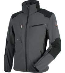 Polarino softshelljacke mit verstellbarer kapuze. Hochwertige Robuste Softshell Jacke In Grau Fur Profis