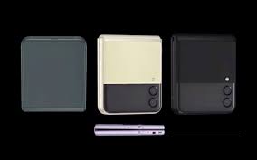 Dark green, light violet, dark blue, pink, black and white. Samsung Galaxy Z Flip3 5g Animated Renders Show All Angles Colors Android Community