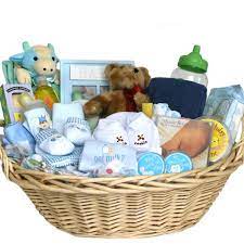 Amazon Com Deluxe Baby Gift Basket Blue For Boys Great Shower Gift Idea For Newborns Baby Laundry Basket Baby