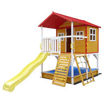 Deck with a clubhouse style play area, a crow's nest and a compass, flags, and. China C354 Children Wooden Outdoor Playhouse With Slide Manufacturer And Supplier Ghs