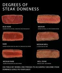 degrees of steak doneness chart this is a great visual aid