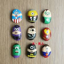Marvel Comics Cartoon Hand Painted Stone Superman Batman Painted On Stone Creative Stone Painting In Craft Hand Painted Stones Painted Rocks Painted Rocks Kids Learn a simple hack to paint dots on rocks and other simple designs and pictures. marvel comics cartoon hand painted