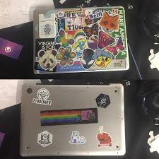 The Top Of My Laptop Is So Full Of Stickers I Had To Put My New Ethdenver Ones On The Back Laptop Stickers How To Make
