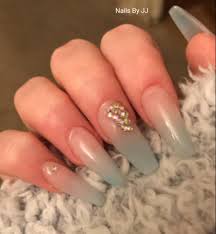 Cute gel polish mani using gel polish and art gels. Nails By Jj Pastel Blue And Baby Pink Ombre Acrylic Facebook