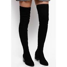 Steve Madden Gabbie Over The Knee Boot With Stacked Heel 325 Pen Liked On Polyvore Featu Over The Knee Boots Thigh High Boots Outfit Black Block Heel Boots